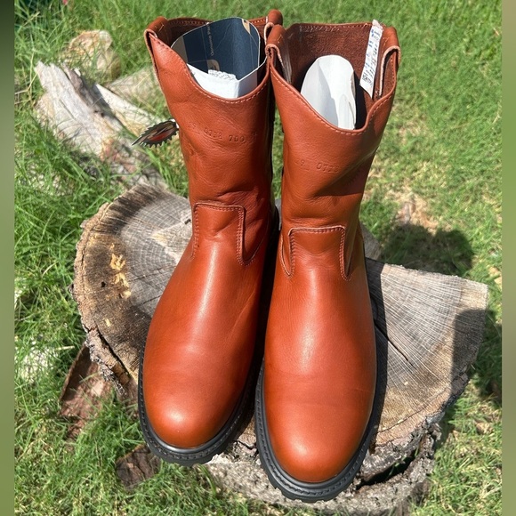 Men's Brown Leather steel toe work Boots Good Year Welt NWT Sz-29 (US 10.5) LocB - Picture 9 of 12